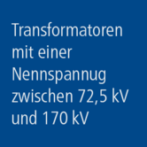 Transformatoren: Nennspannung &gt; 72,5 kV und &lt; 170 kV
