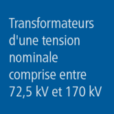 Transformateurs d&#039;une tension nominale comprise entre 72,5 kV et 170 kV